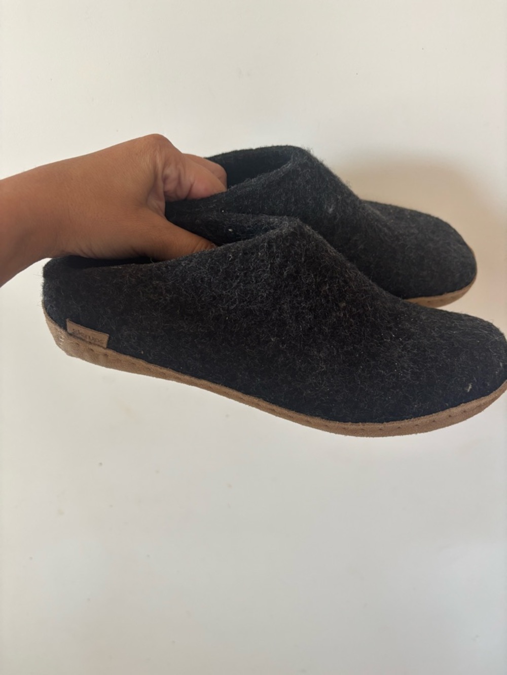 Glerups Wool Leather Sole Slippers Size 38